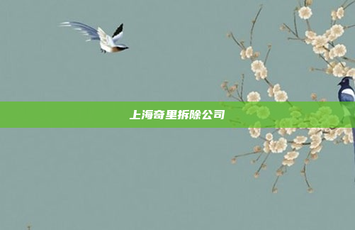 上海奇里拆除公司