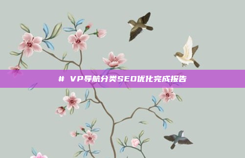 # VP导航分类SEO优化完成报告
