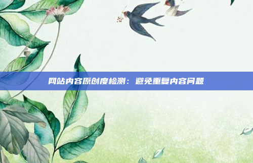 网站内容原创度检测:避免重复内容问题