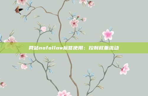 网站nofollow标签使用：控制权重流动