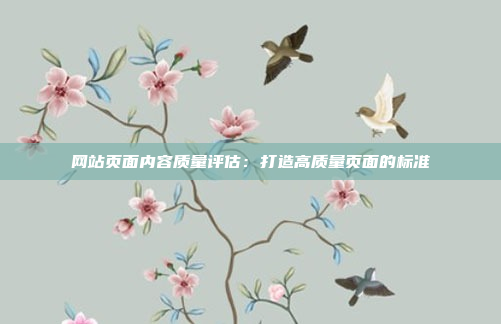 网站页面内容质量评估：打造高质量页面的标准