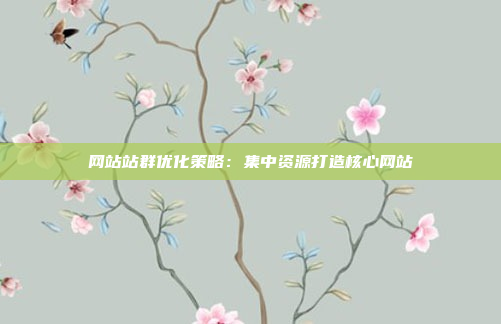 网站站群优化策略:集中资源打造核心网站