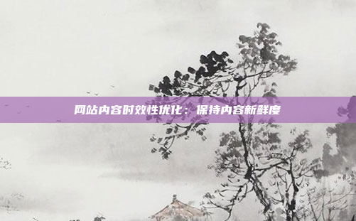 网站内容时效性优化：保持内容新鲜度