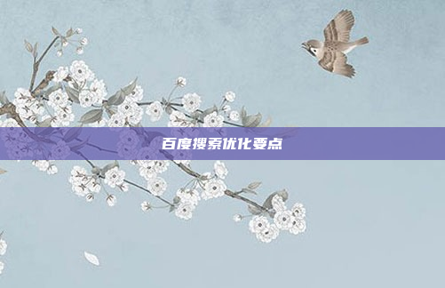 百度搜索优化要点