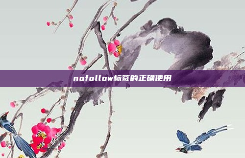 nofollow标签的正确使用