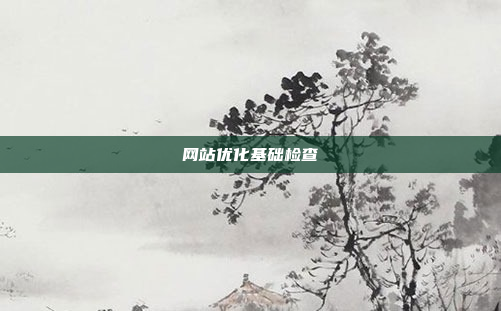 网站优化基础检查