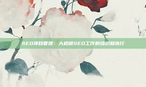SEO项目管理：大规模SEO工作的组织和执行