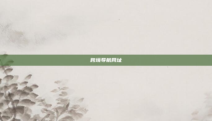 跨境导航网址